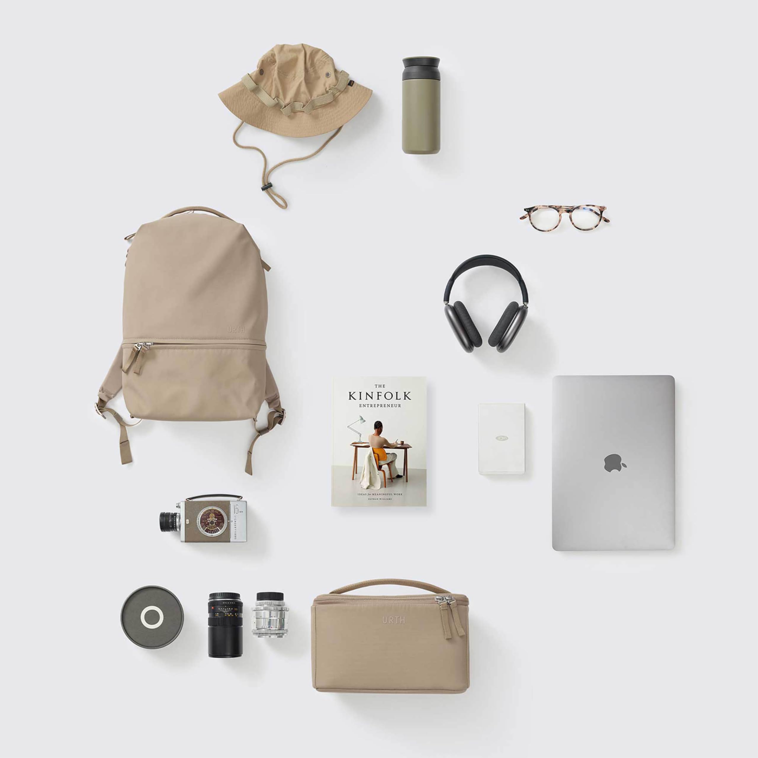 Urth Arkose 20L Backpack – 15” Laptop Bag, Weatherproof + Recycled (Beige) - Image 10